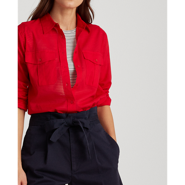 Orient Red Cotton Shirt Lauren 5