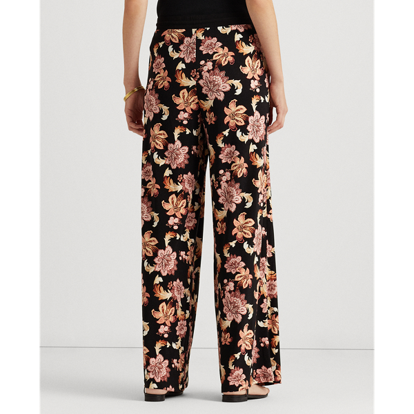 Polo Black Multi Print Jersey Wide-Leg Trouser Lauren 4
