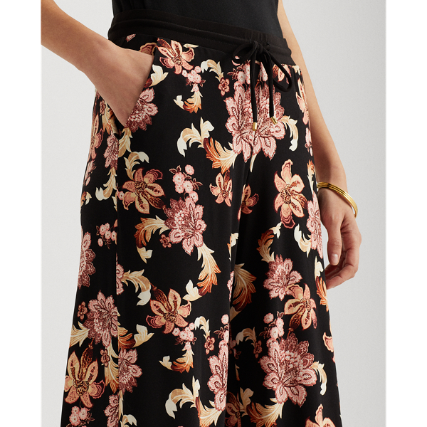 Polo Black Multi Print Jersey Wide-Leg Trouser Lauren 5