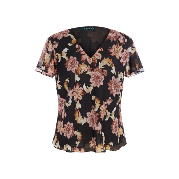 Haut en georgette fleurie Lauren Woman en 1