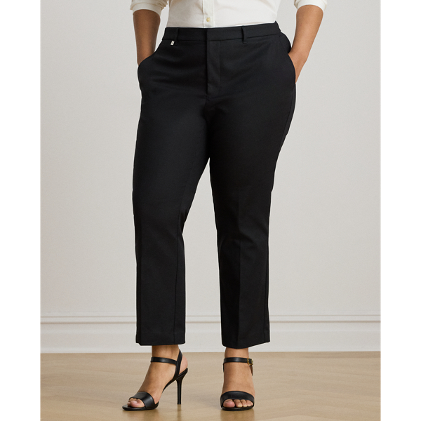 Black Double-Faced Stretch Cotton Trouser Lauren Woman 4