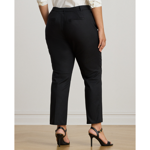 Black Double-Faced Stretch Cotton Trouser Lauren Woman 6