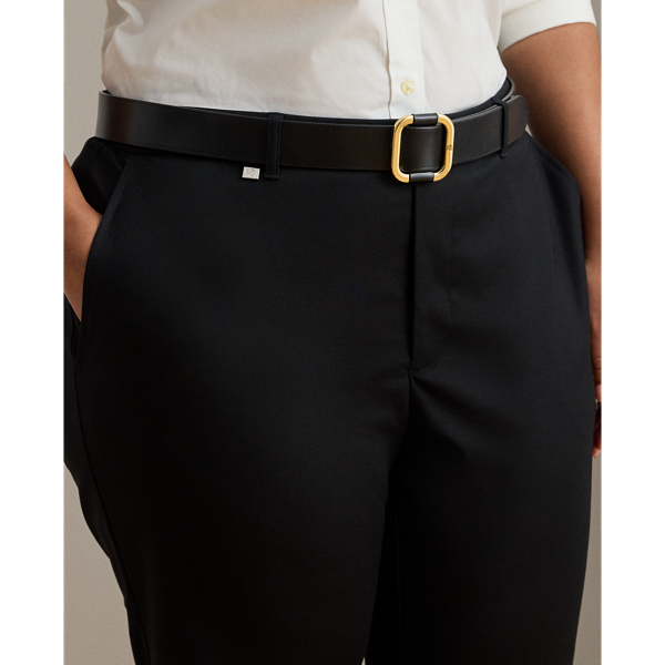 Black Double-Faced Stretch Cotton Trouser Lauren Woman 7
