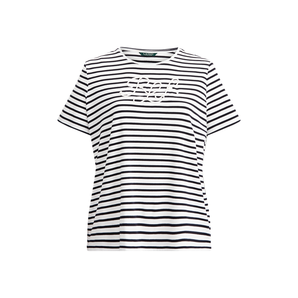 Maglietta in misto cotone con logo Lauren Woman in 1