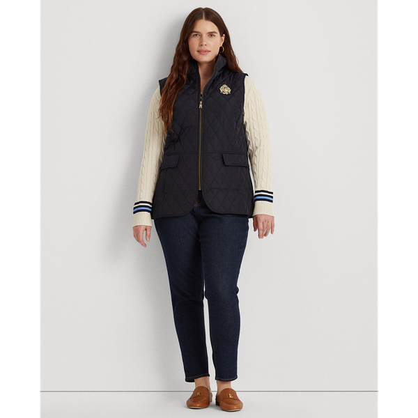 Dark Navy Quilted Crest Gilet Lauren Woman 4