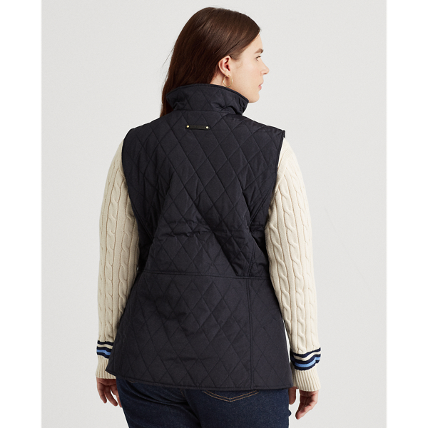 Dark Navy Quilted Crest Gilet Lauren Woman 5