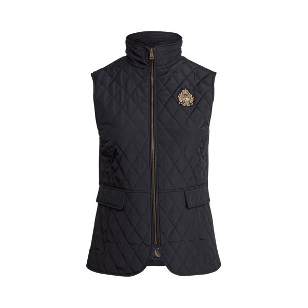 Dark Navy Quilted Crest Gilet Lauren Woman 2