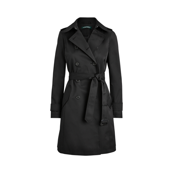Ralph lauren trench coat black sales