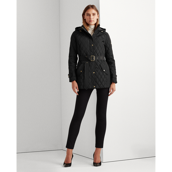 Black Quilted Hooded Jacket Lauren 4