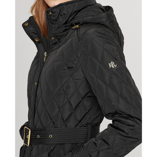 Black Quilted Hooded Jacket Lauren 6
