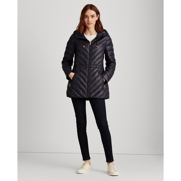 Multi Plaid Packable Down Anorak Coat Lauren 4