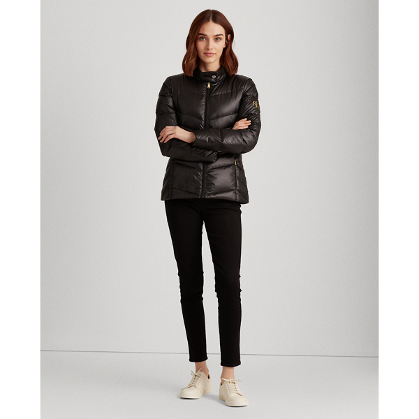 Black Down Moto Jacket Lauren 4
