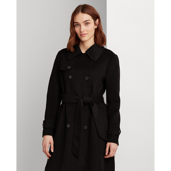 Ralph lauren black wool coat on sale