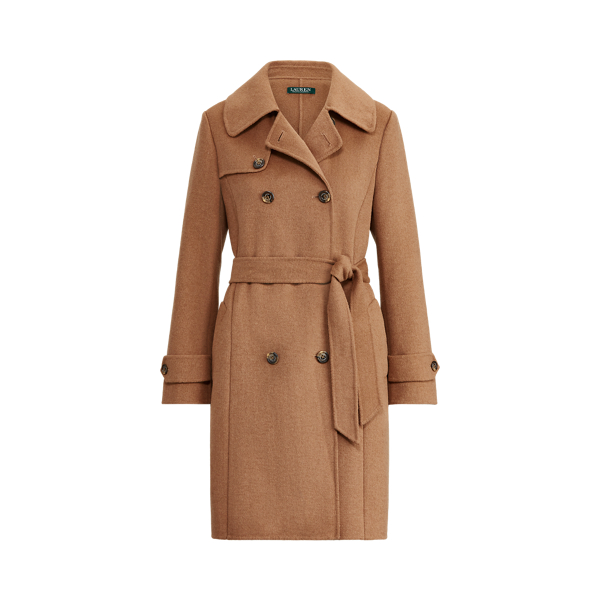 Khaki Wool-Blend Trench Coat Lauren 2