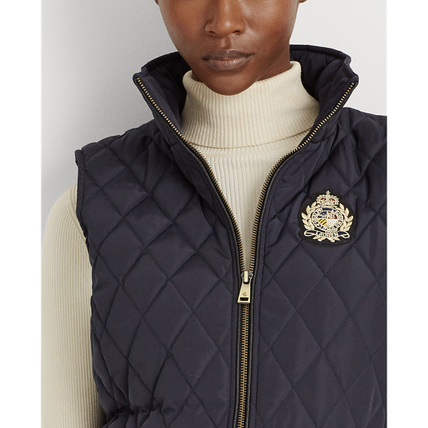 Dark Navy Quilted Crest Gilet Lauren 6