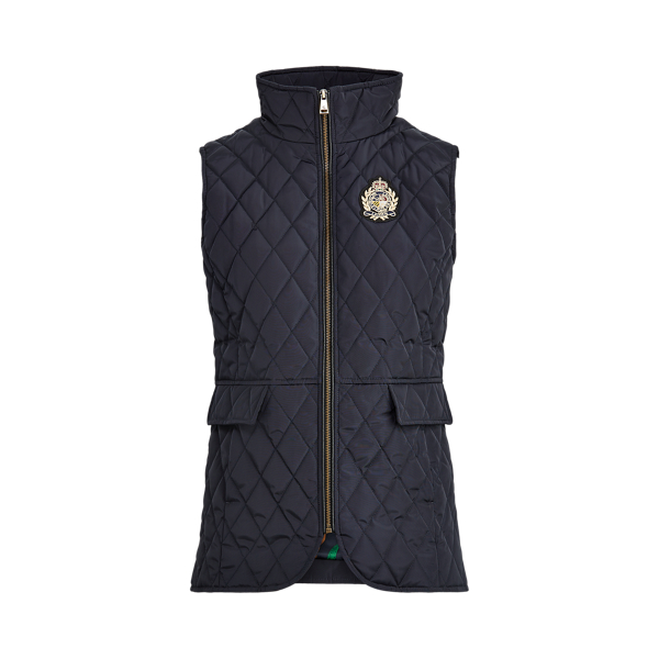 Dark Navy Quilted Crest Gilet Lauren 2