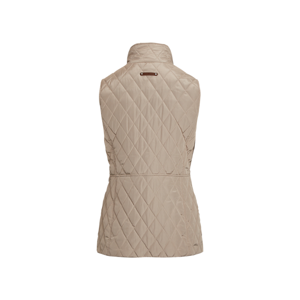 Taupe Quilted Crest Gilet Lauren 7