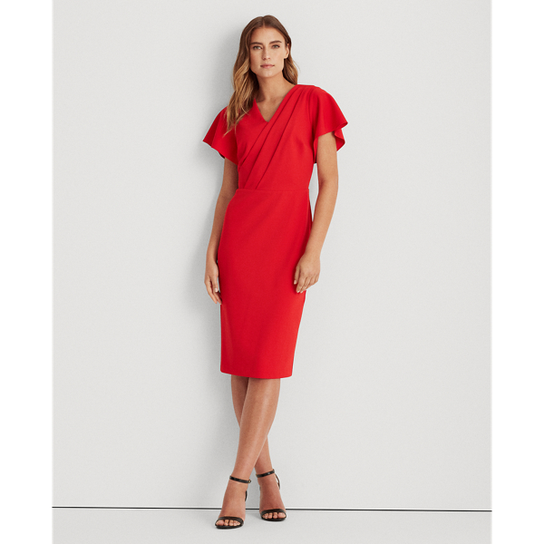Crepe Short-Sleeve Dress
