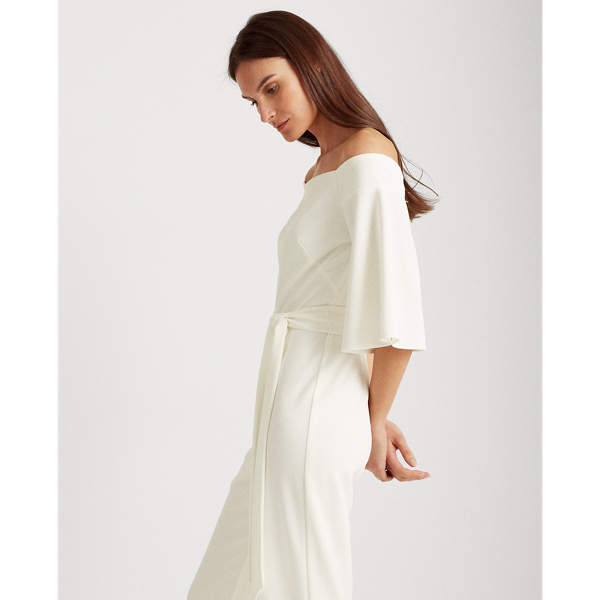 Cream Off-the-Shoulder Jumpsuit Lauren 5