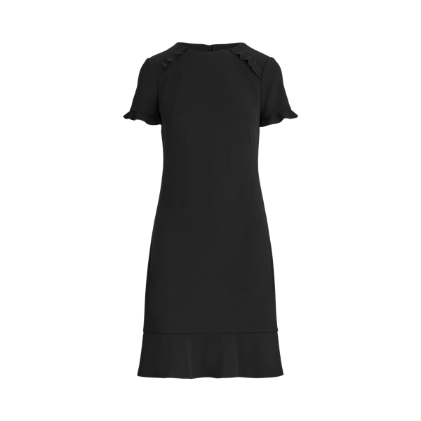 Crepe Short-Sleeve Dress