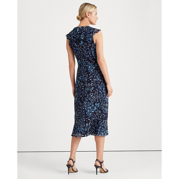 Navy/Blue/ Multi Print Georgette Dress Lauren 5
