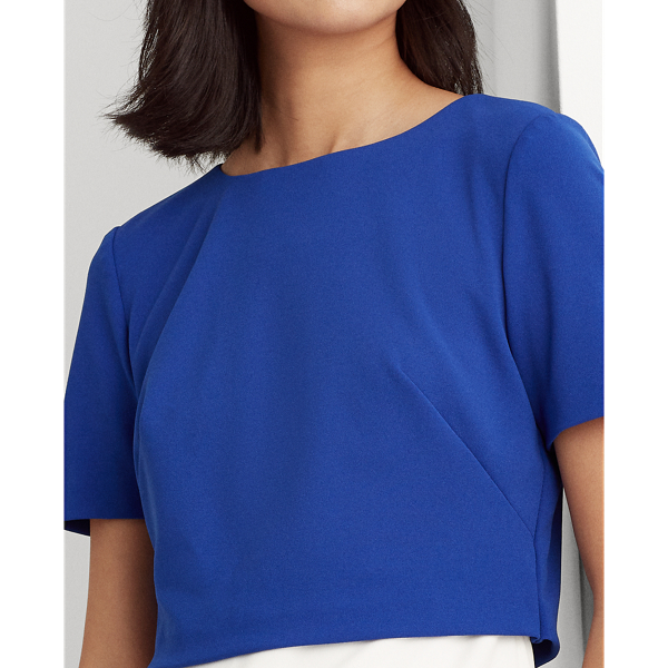 Cream/Rugby Royal Two-Tone Jersey Dress Lauren 5