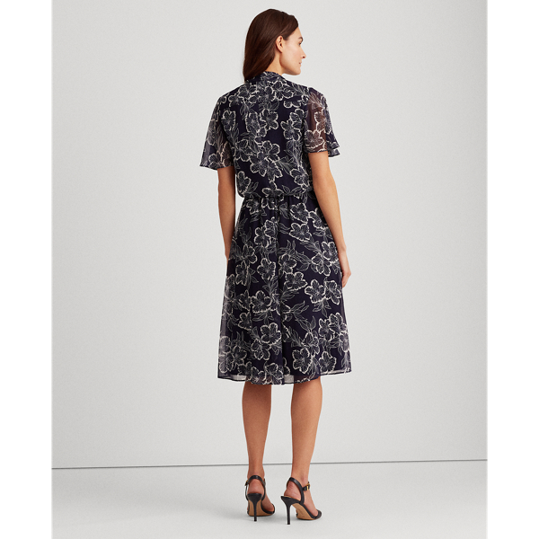 Lighthouse Navy/Colonial Floral Georgette Dress Lauren 5