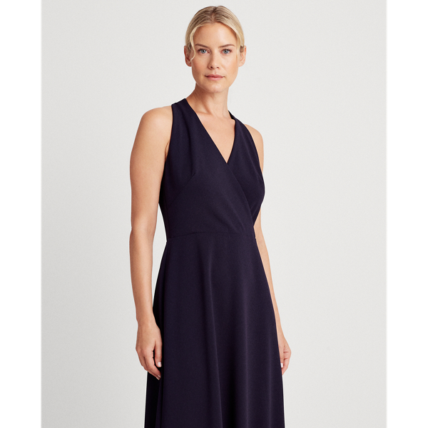 Lighthouse Navy Crepe Sleeveless Dress Lauren 4