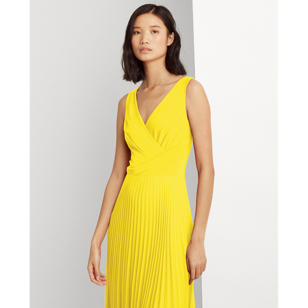 Summer Lemon Pleated Matte Jersey Dress Lauren 3