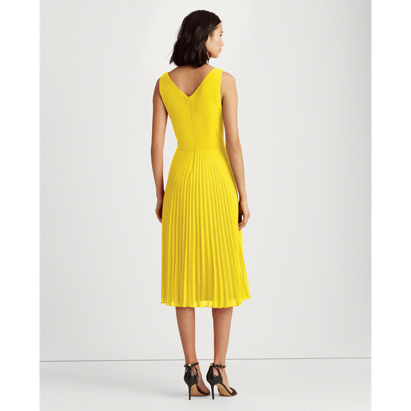 Summer Lemon Pleated Matte Jersey Dress Lauren 4