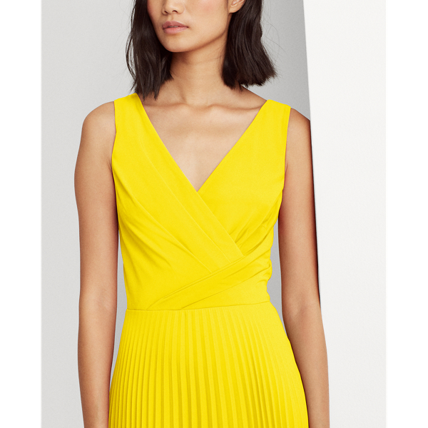 Summer Lemon Pleated Matte Jersey Dress Lauren 5