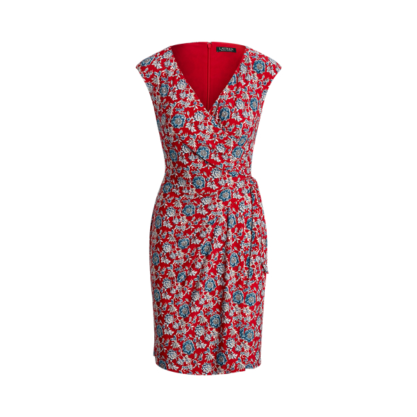 Floral Jersey Wrap-Style Dress
