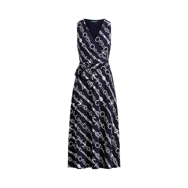 Print Tie-Waist Jersey Dress Lauren 1