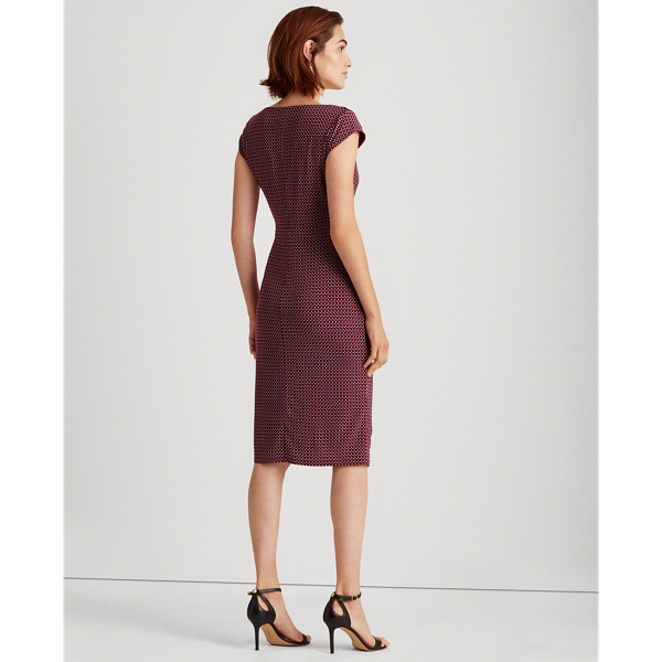 Ruby/Blue/Champagne Geometric-Print Jersey Dress Lauren 5