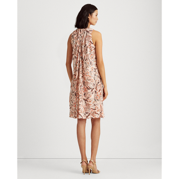 Peachy Sky/Pink/Multi Floral Layered Crepe Dress Lauren 5