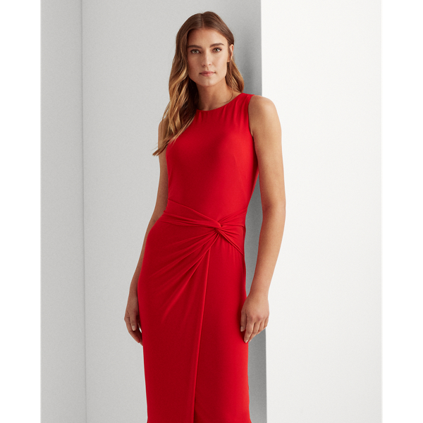 Orient Red Jersey Sleeveless Dress Lauren 4