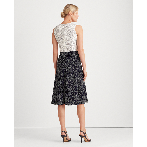 Navy/White Two-Tone Lace Dress Lauren 5