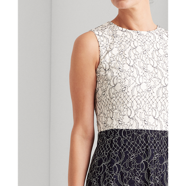 Navy/White Two-Tone Lace Dress Lauren 6