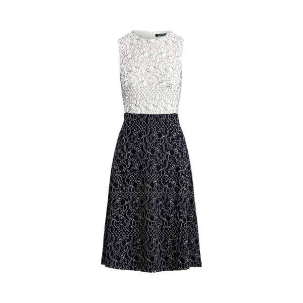 Navy/White Two-Tone Lace Dress Lauren 2