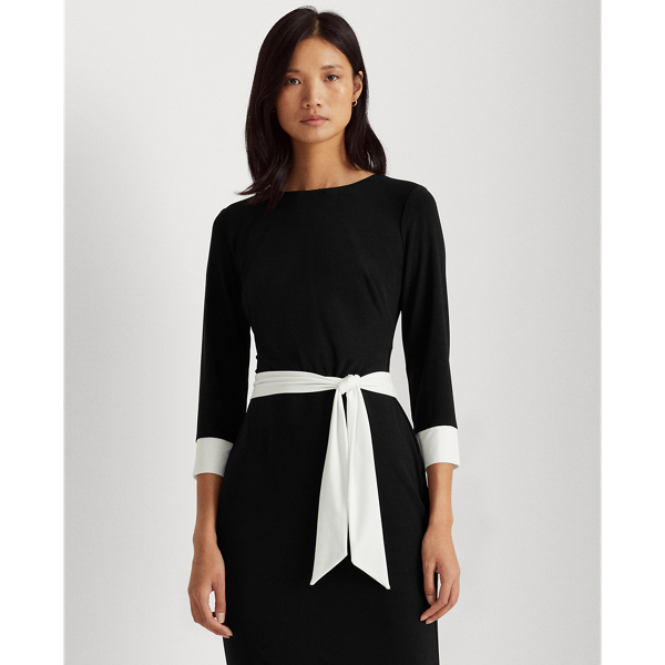 Black/Lauren White Two-Tone Jersey Dress Lauren 4