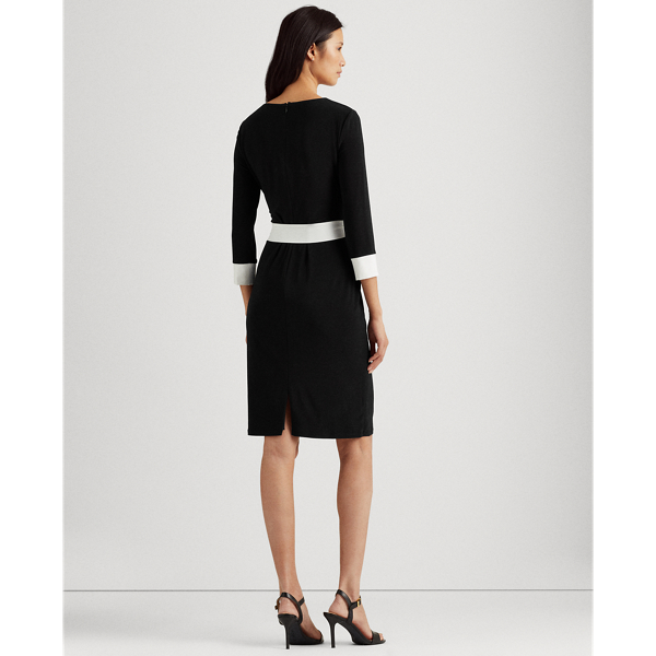 Black/Lauren White Two-Tone Jersey Dress Lauren 5
