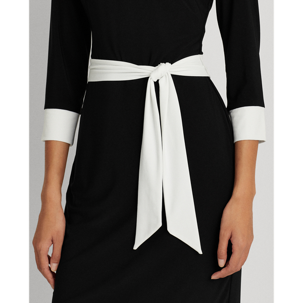 Black/Lauren White Two-Tone Jersey Dress Lauren 6