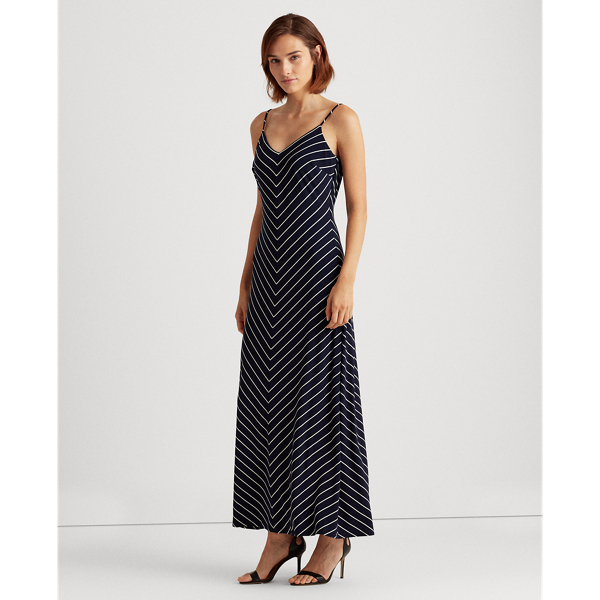 Lighthouse Navy/Colonial Chevron Jersey Maxidress Lauren Petite 4