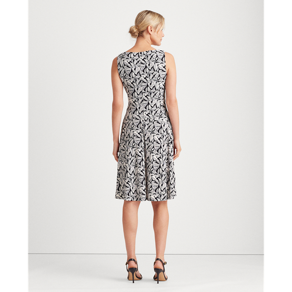 Lighthouse Navy/Colonial Printed Jersey Surplice Dress Lauren Petite 4