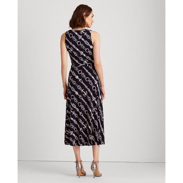 Robe en jersey nou&eacute;e &agrave; la taille Lauren Petite en Marine phare/Cr&egrave;me colonial 5