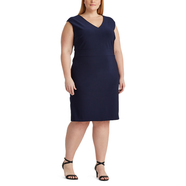 Lighthouse Navy Jersey Cap-Sleeve Dress Lauren Woman 3