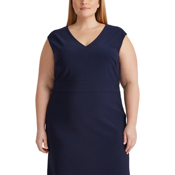 Lighthouse Navy Jersey Cap-Sleeve Dress Lauren Woman 4