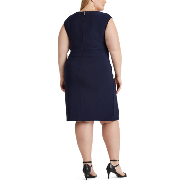 Lighthouse Navy Jersey Cap-Sleeve Dress Lauren Woman 5
