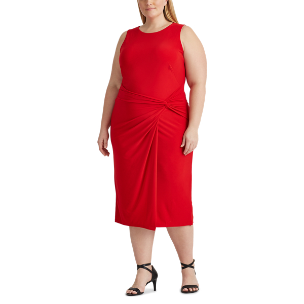 Orient Red Jersey Sleeveless Dress Lauren Woman 2