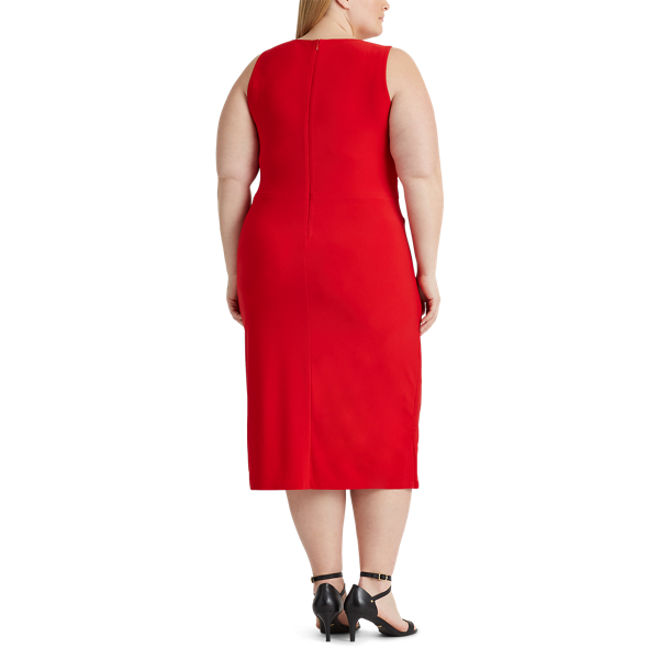 Orient Red Jersey Sleeveless Dress Lauren Woman 4